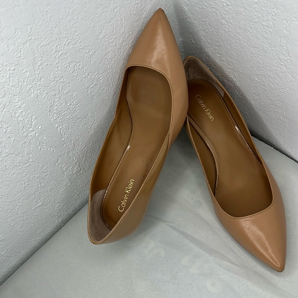 Calvin Klein Tan Pointed Toe Heels